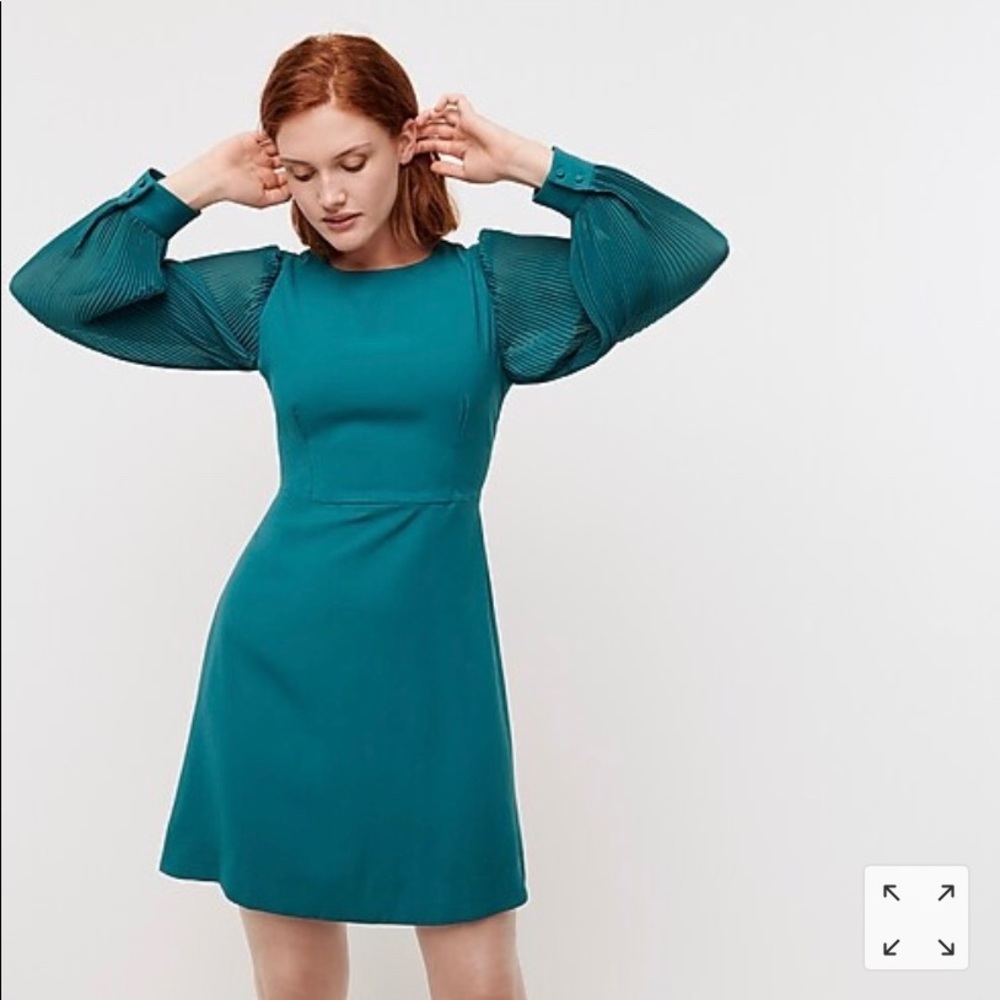 J. Crew pleated sleeve a-line dress